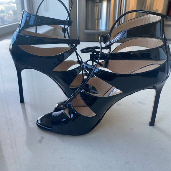 Manolo Blahnik Patent Leather Strappy Sandal Size 8 / 38 - Picture 2 of 12